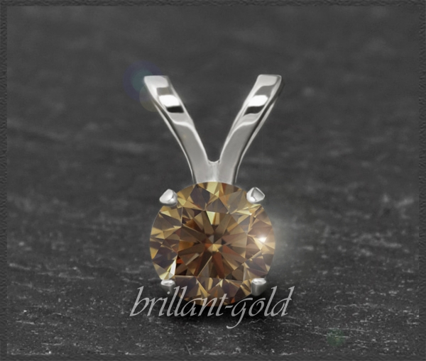 Brillant 585 Gold Anhänger, cognac 0,10-0,50ct